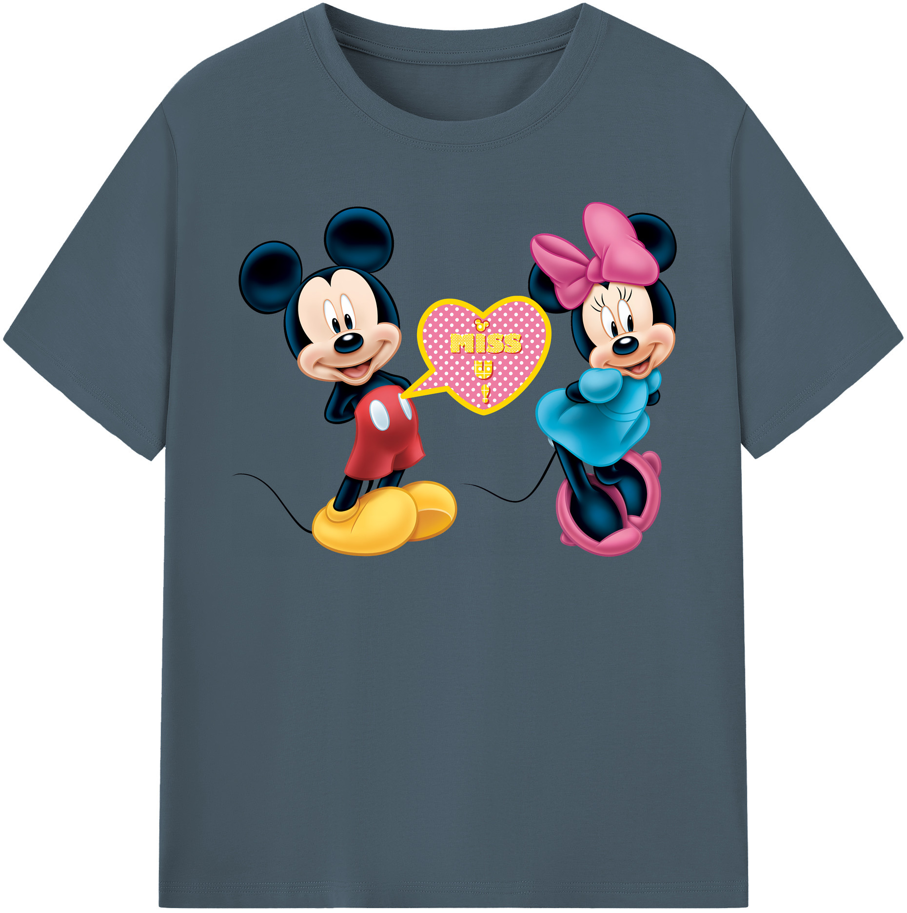 （画像用） ミッキーマウス Mickey Mouse 綿100％半袖Tシャツ（フロントプリント）